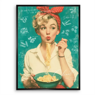 Marilyn Monroe Pasta Canvas Wall Art - Vintage Pop Art - Image 7