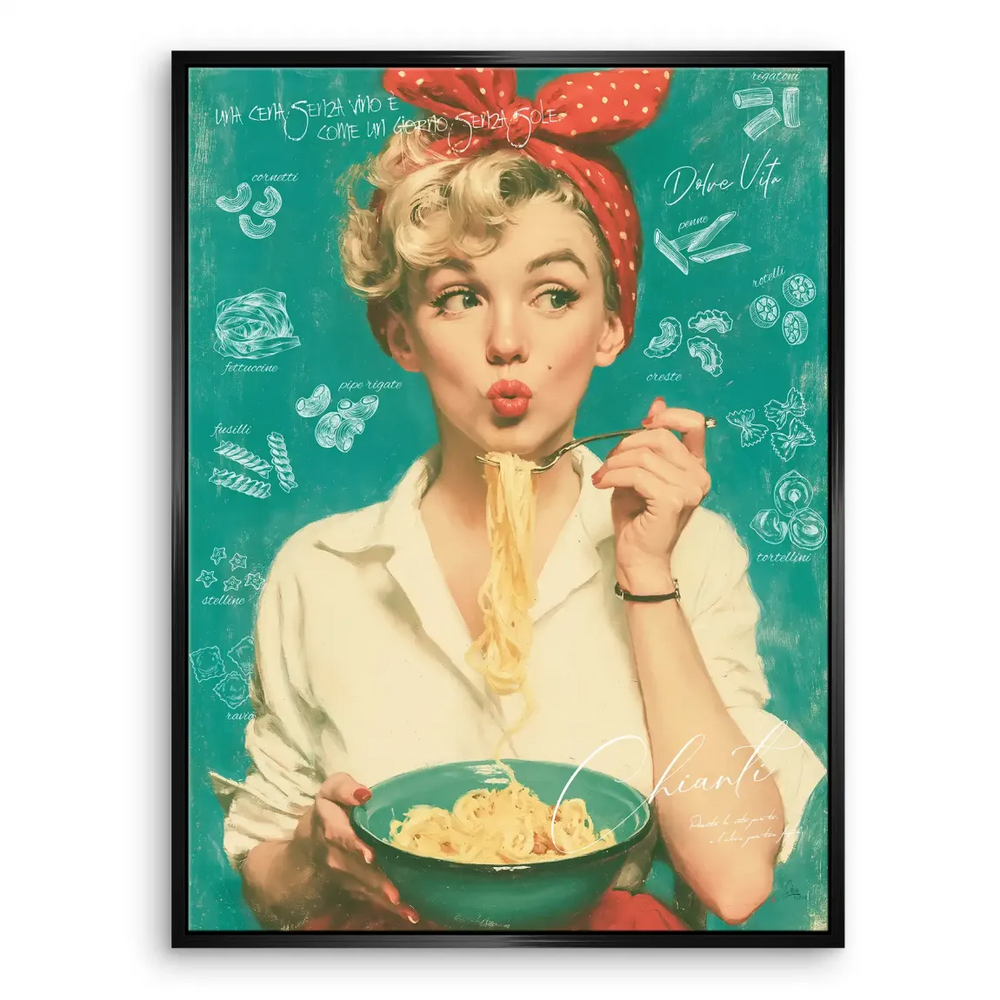 Marilyn Monroe Pasta Canvas Wall Art - Vintage Pop Art - Image 7