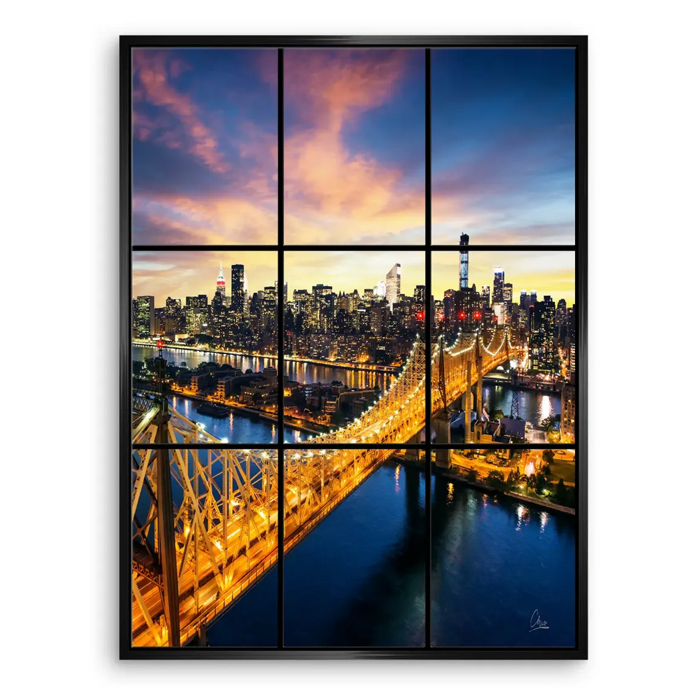 Contemporary photographic wall art capturing a moody, cinematic cityscape.