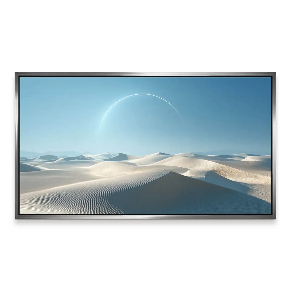 Futuristic-inspired white desert landscape with a peaceful mood