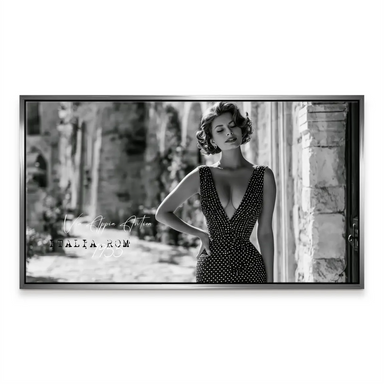 Monochrome wall art capturing timeless elegance and mid-century fashion.
