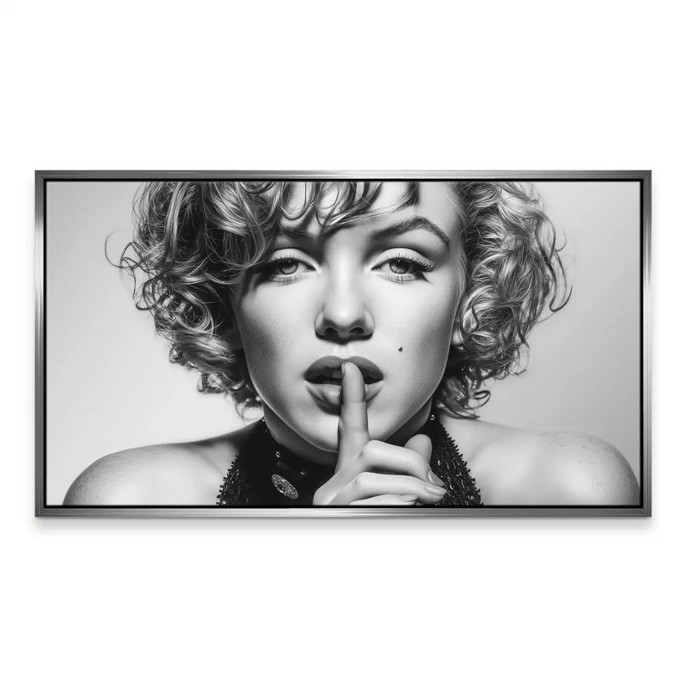 Monochrome Marilyn Monroe canvas artwork suitable for living room or office decor