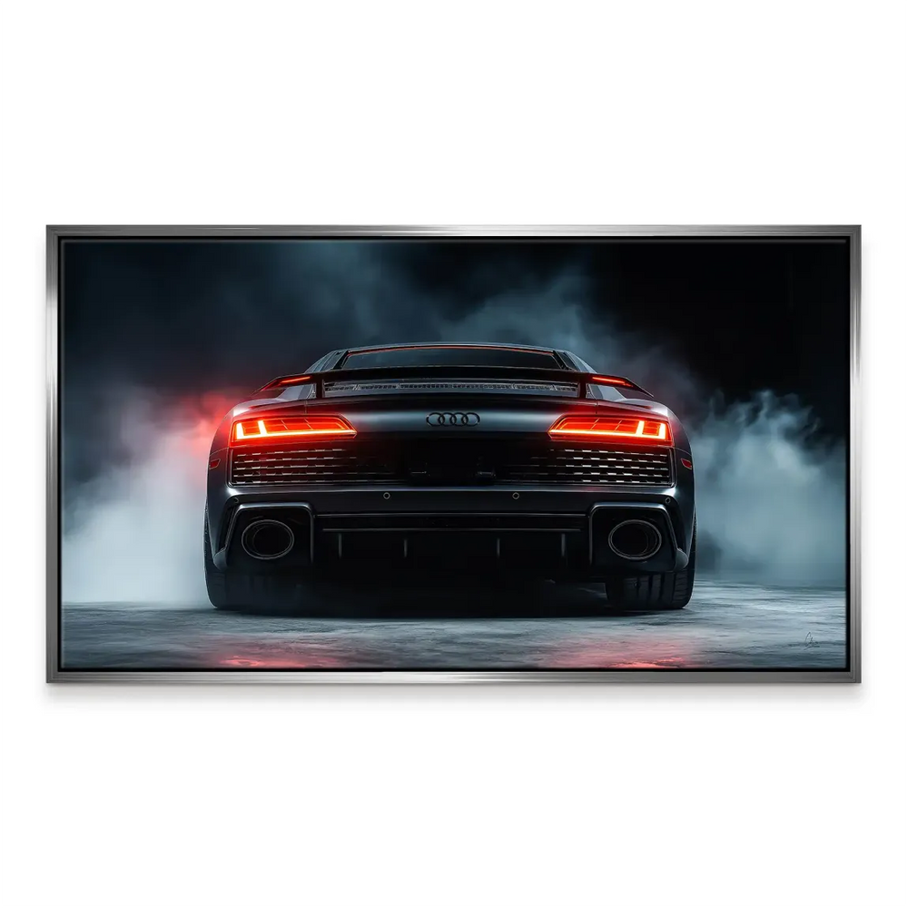 Dramatic lighting on luxury car canvas print for den or office
