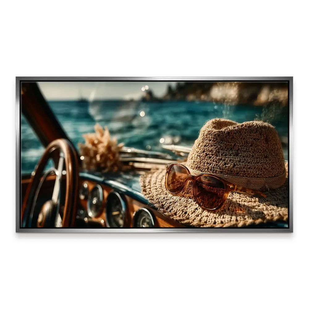 Decor idea featuring coastal living room with Best Moments canvas print on the wall