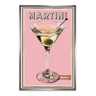 Retro Martini canvas wall art — mid-century style print detail.