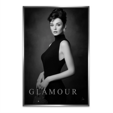 Glamour-themed photography artwork with bold typography GLAMOUR appearing in the image.