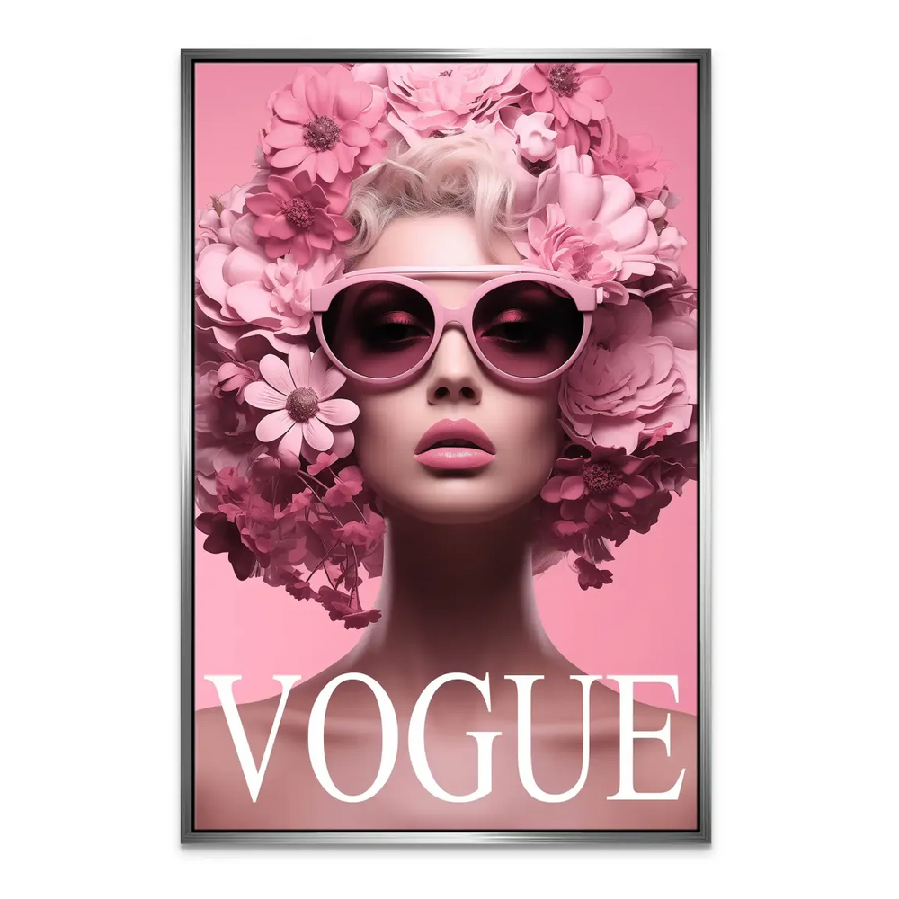 Fashion-forward floral wall art with chic feminine appeal