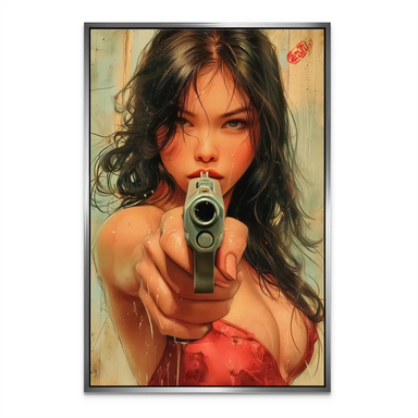Velvet Gun Canvas Print - Bold Woman Portrait Wall Art - Image 6