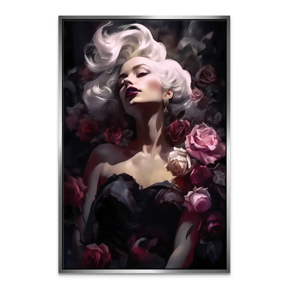 Velvet Rose Marilyn Monroe Canvas Print - Glamorous Woman Wall Art - Image 6