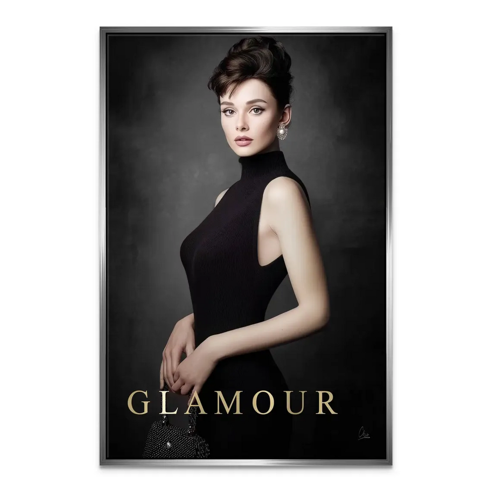Mid-20th century inspired fashion wall art with timeless glamour