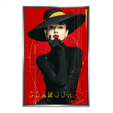 Audrey Hepburn Red Glamour Pop Art Canvas Wall Art - Image 6