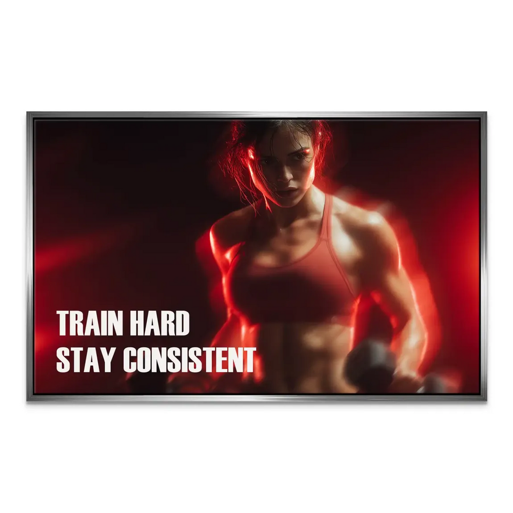 Fitness Motivation Canvas Wall Art - Train Hard Stay Consistent - Image 7