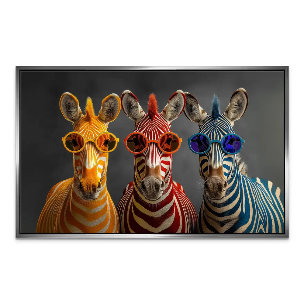Bright, high-contrast animal portrait in a pop-art style.