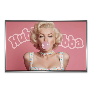 Bright pink retro Pop Art canvas, ideal fashion wall decor.