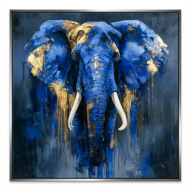Blue Elephant Abstract Canvas Painting - Luxury Animal Wall Art - Image 7