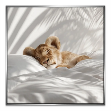 Sleeping Lion Cub Canvas Art - Soft Nursery Wall Art - Image 7