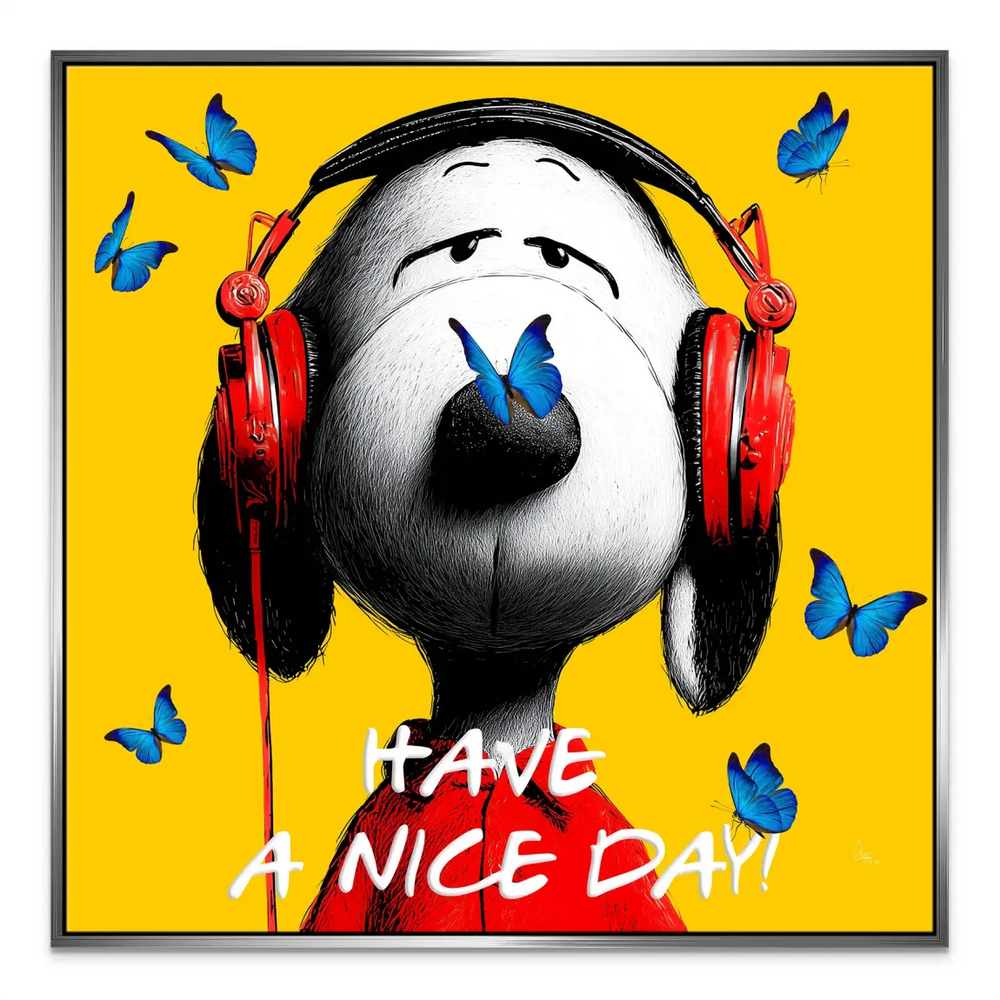 Snoopy Nice Day Canvas Wall Art - Pop Art Snoopy with Headphones - Image 5