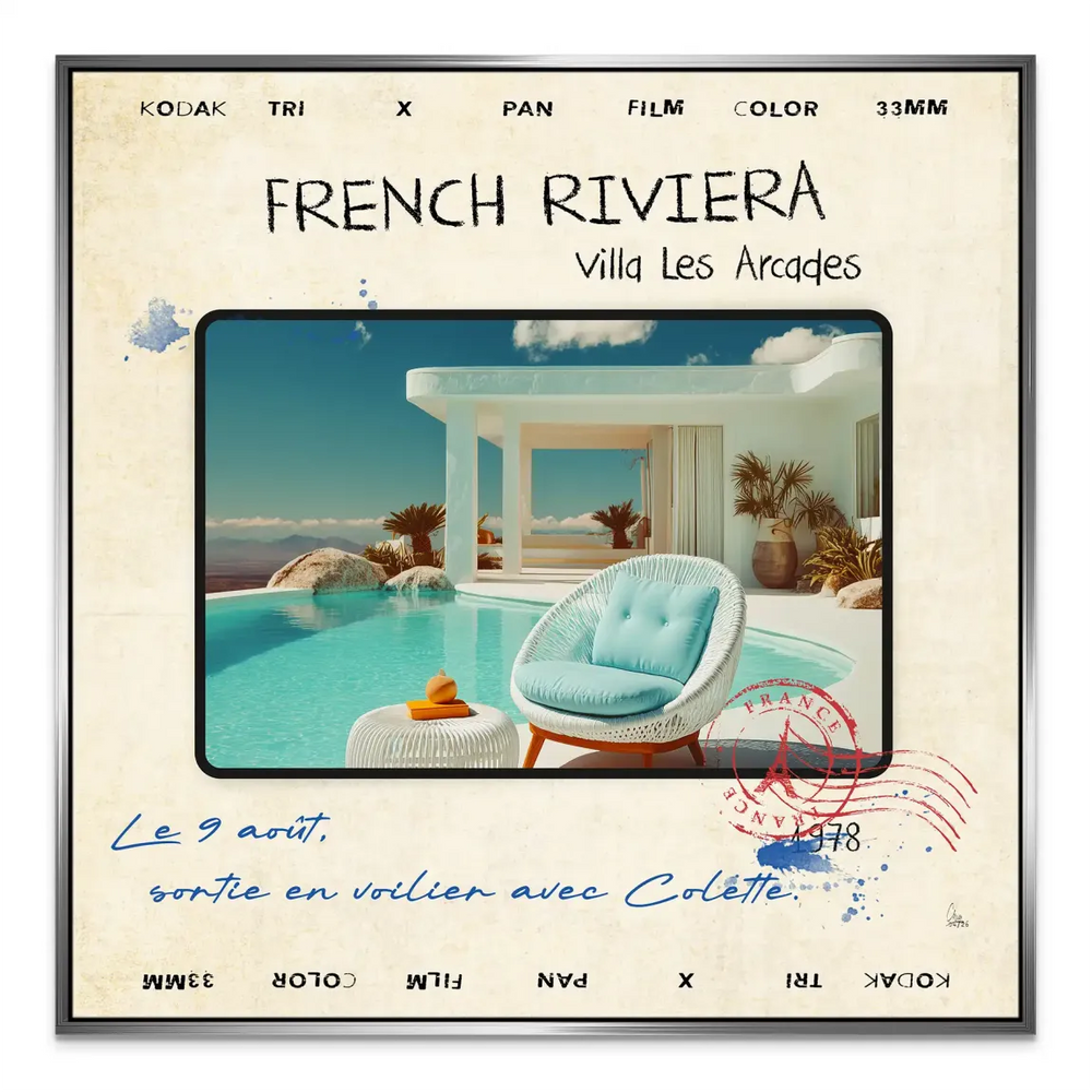 Architectural and landscape-inspired wall art from a classic French Riviera scene