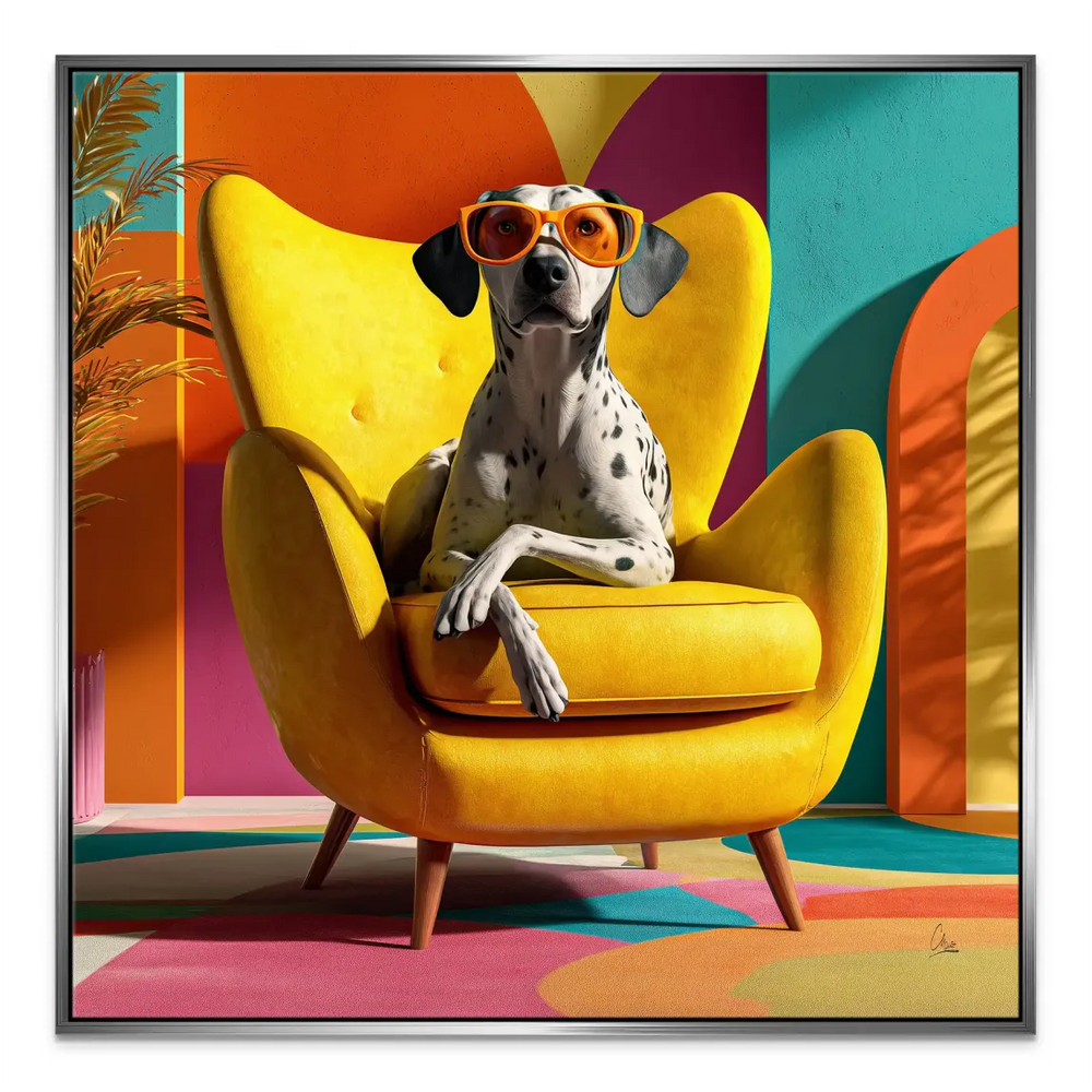 Dog art print suitable for boho or contemporary decor