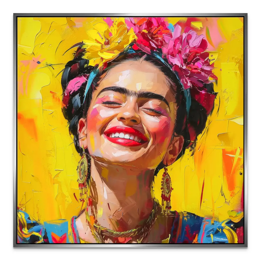 Boho-infused wall art blending cultural iconography with bold colors