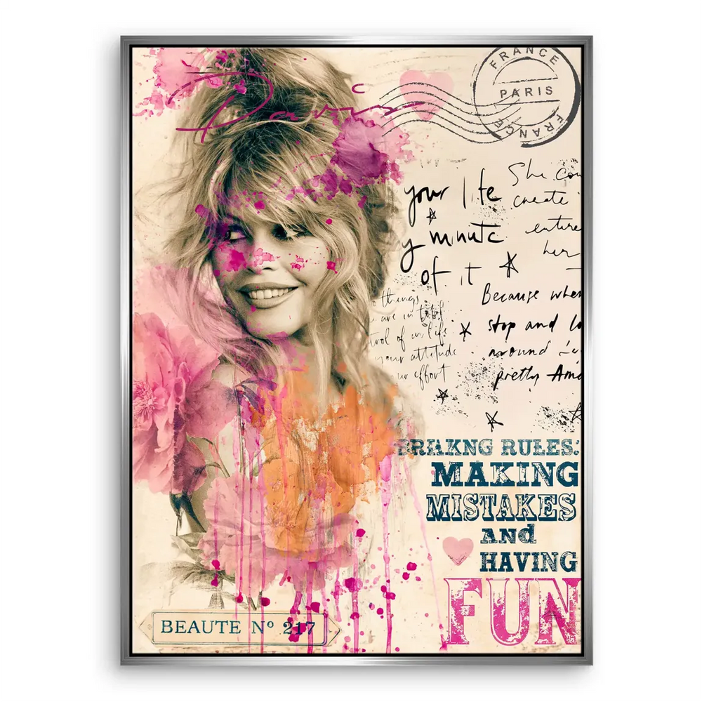 Brigitte Bardot Paris Canvas Art - Pop Graffiti Portrait - Image 7
