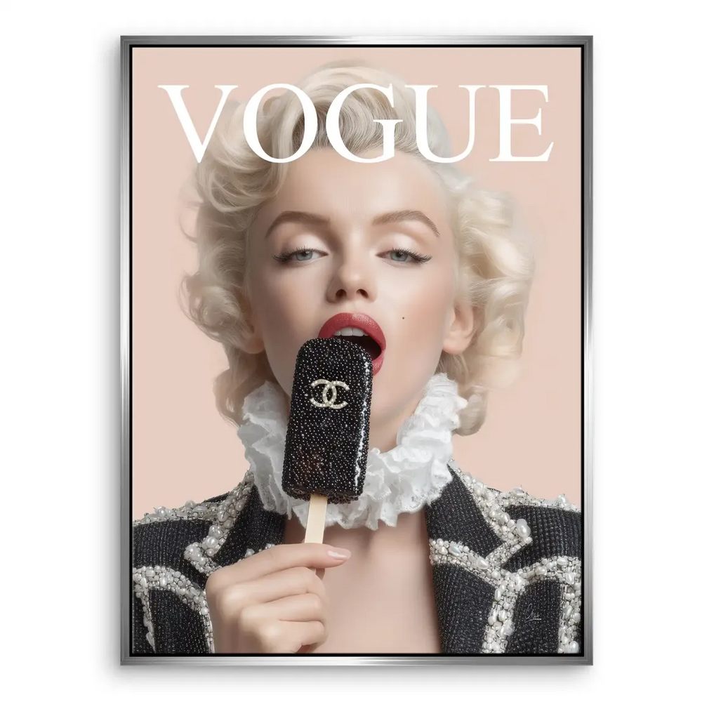 Marilyn Monroe Coco Ice Cream Pop Art Canvas Portrait - Image 8