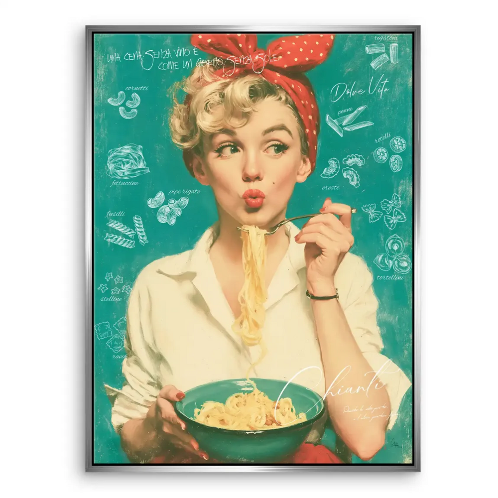 Marilyn Monroe Pasta Canvas Wall Art - Vintage Pop Art - Image 8