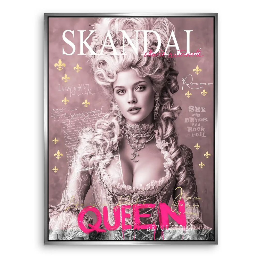 Marie Antoinette Queen Pop Art Canvas Wall Art - Image 5
