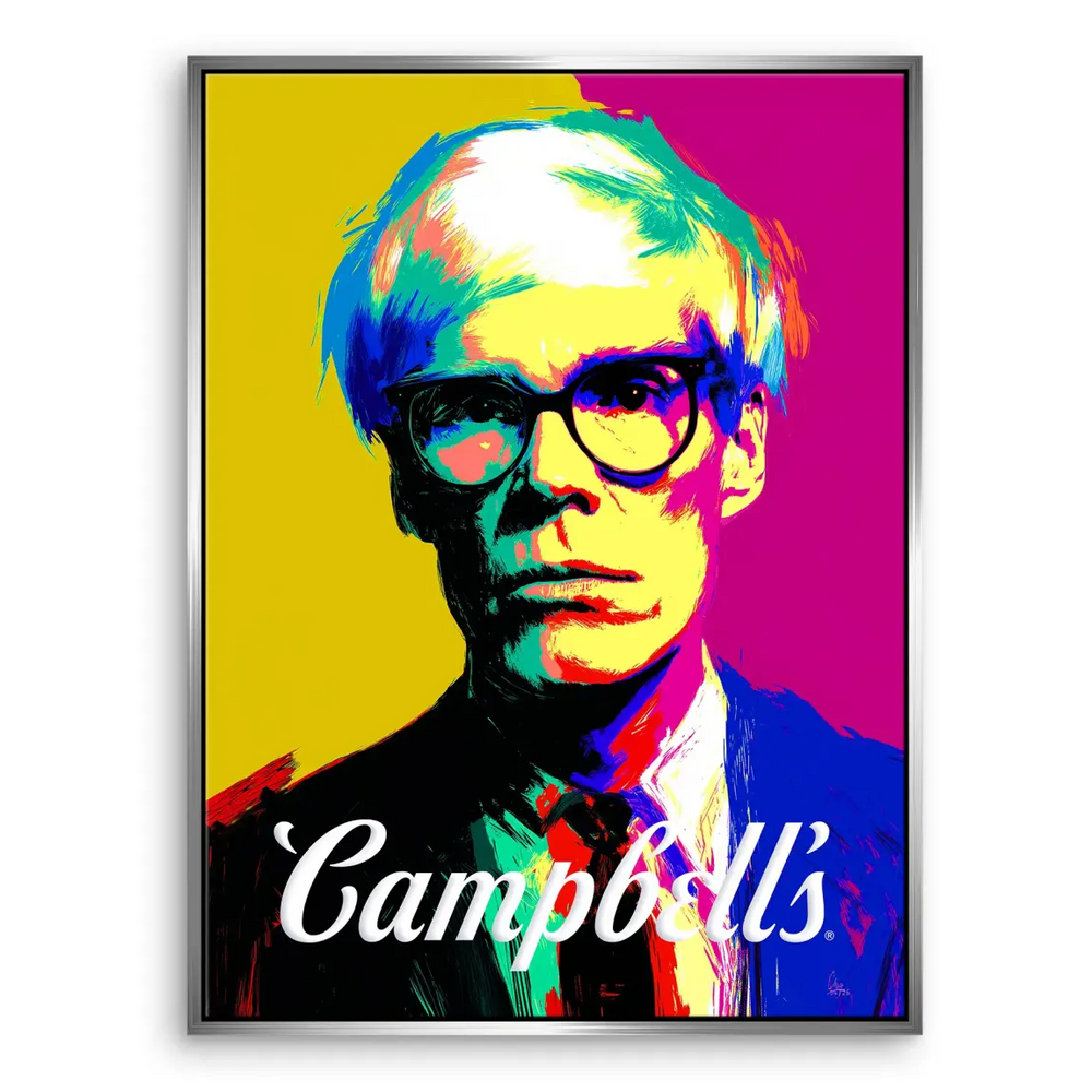 Abstract modern wall art suitable for contemporary interiors inspired by Warhol's iconic figures.
