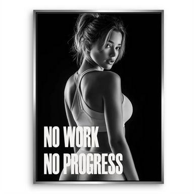 Industrial-style motivational wall art suitable for home gym or office.