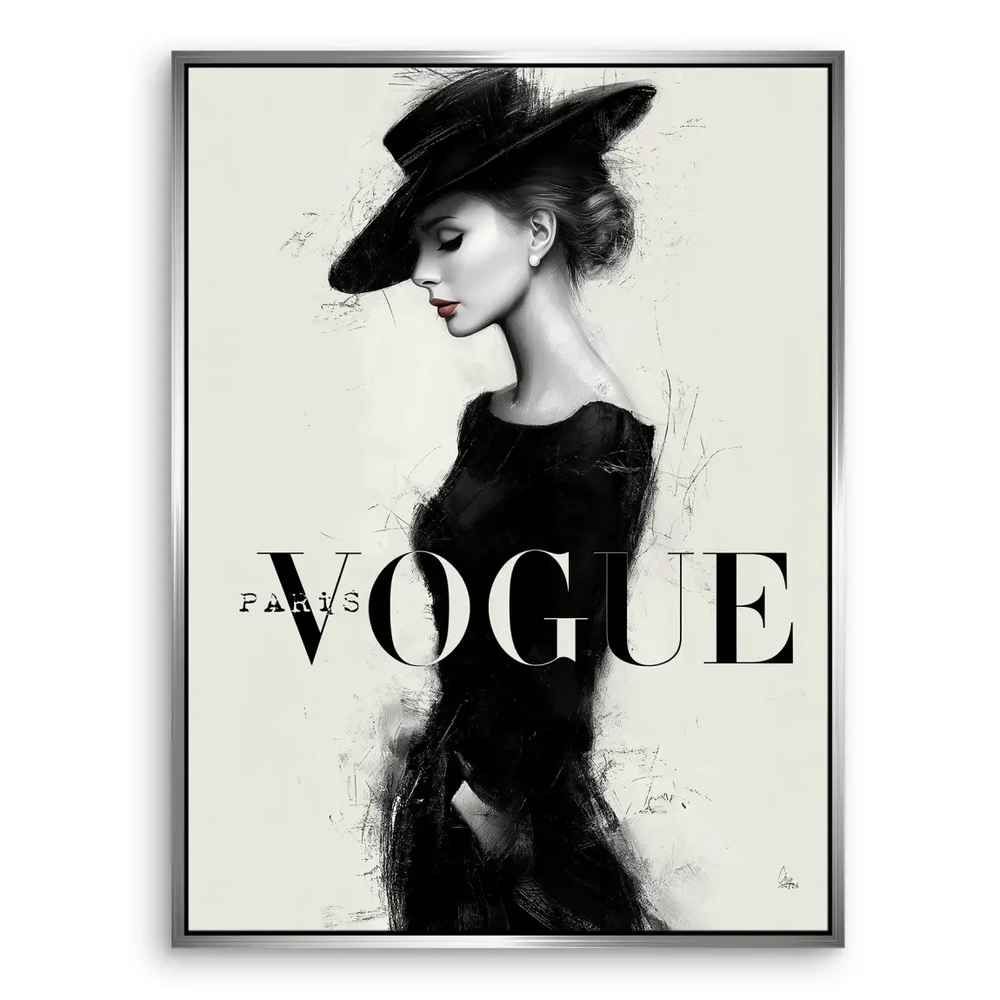 Parisian Lady Canvas Art Fashion Wall Art in Monochrome Glamour - Image 5