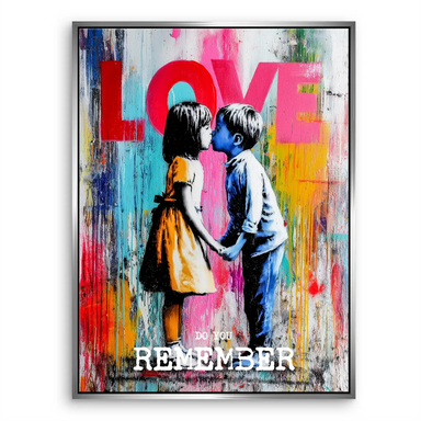 First Kiss Canvas Print Pop Graffiti Wall Art for Kids - Image 8