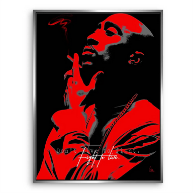Contemporary abstract portrait wall art inspired by Tupac vibes