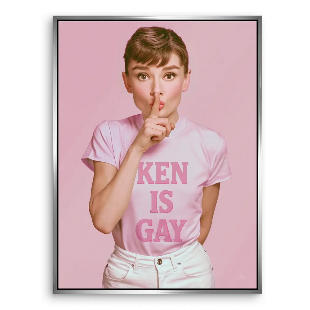 Audrey Hepburn Ken is Gay Pop Art Canvas Wall Art - Image 7