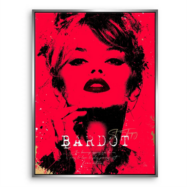 Brigitte Bardot Red Pop Art Canvas Wall Art - Image 7