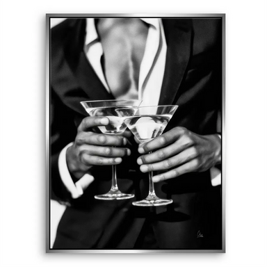 Toasting scene art for offices or upscale spaces