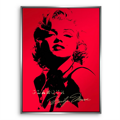 Retro pop art canvas ideal for living rooms, bedrooms, or studios with movie-star allure.