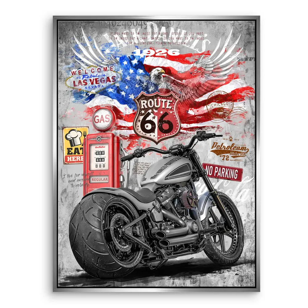 Harley Road Pop Art Canvas Print - Motorcycle Wall Art - Image 7