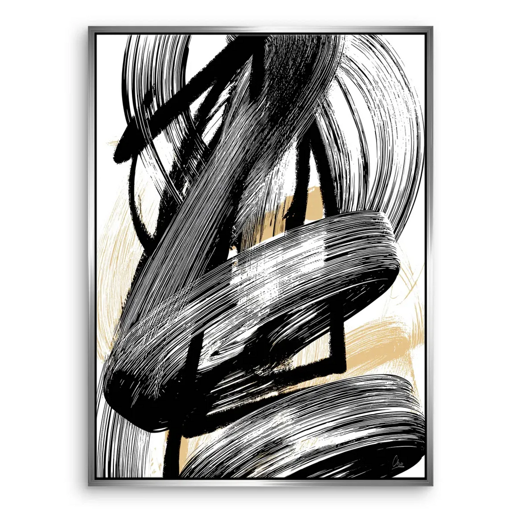 Black Motion Abstract Canvas Art - Bold Gestural Wall Art - Image 7