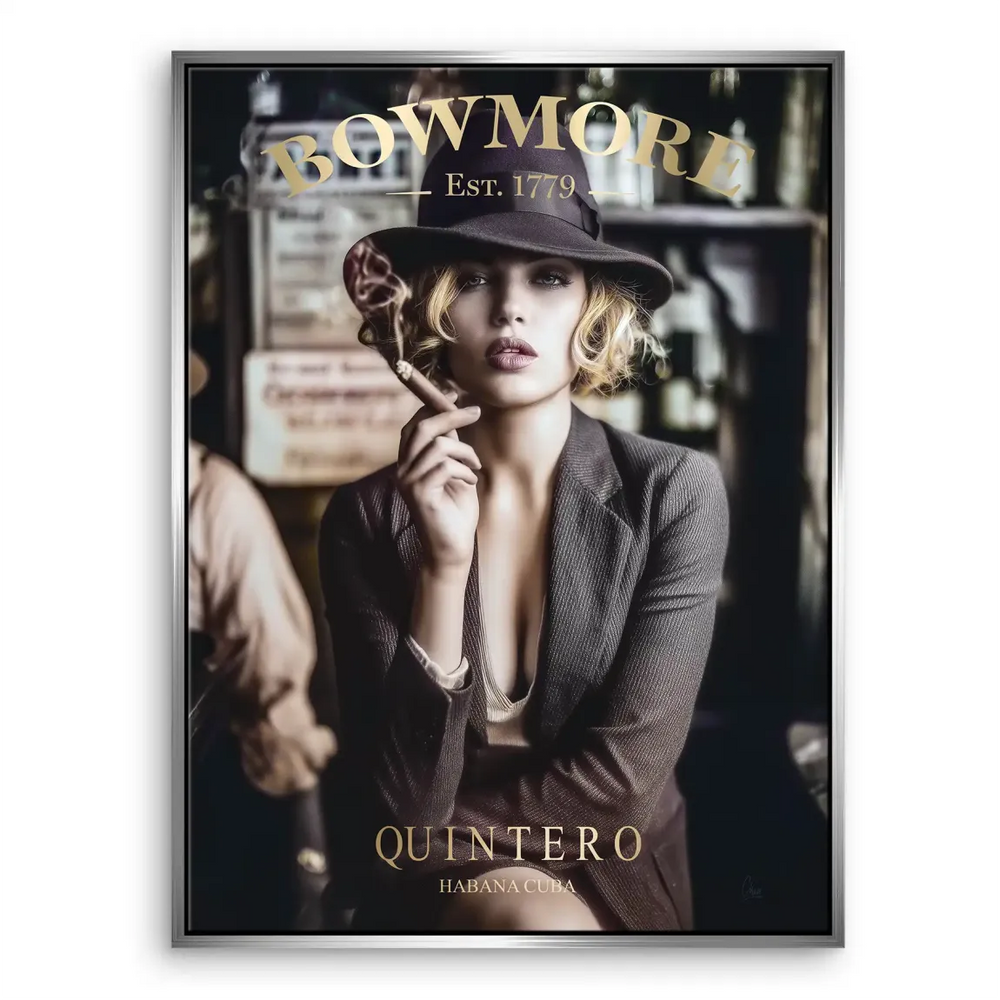 Whisky Noir Canvas Art - Glamorous Woman in Fedora - Image 7