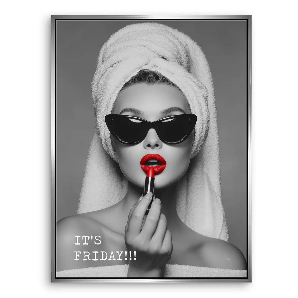 Friday Lipstick Canvas Print - Glam Fashion Wall Art - Image 8