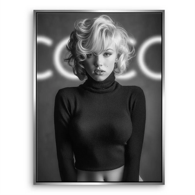 Chic studio photograph with bold contrast, perfect for contemporary living rooms.