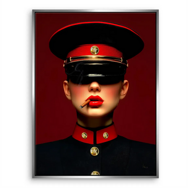 Fashion portrait canvas wall art — Russian-inspired woman full view.