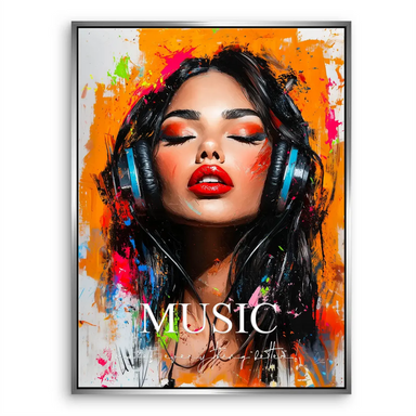 Music Soul Canvas Wall Art - Pop Art Portrait with Neon Color Splashes - Image 8
