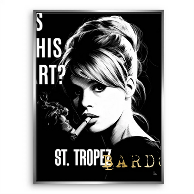 Brigitte Bardot Smoking Canvas Wall Art - Pop Art Celebrity Portrait - Image 7