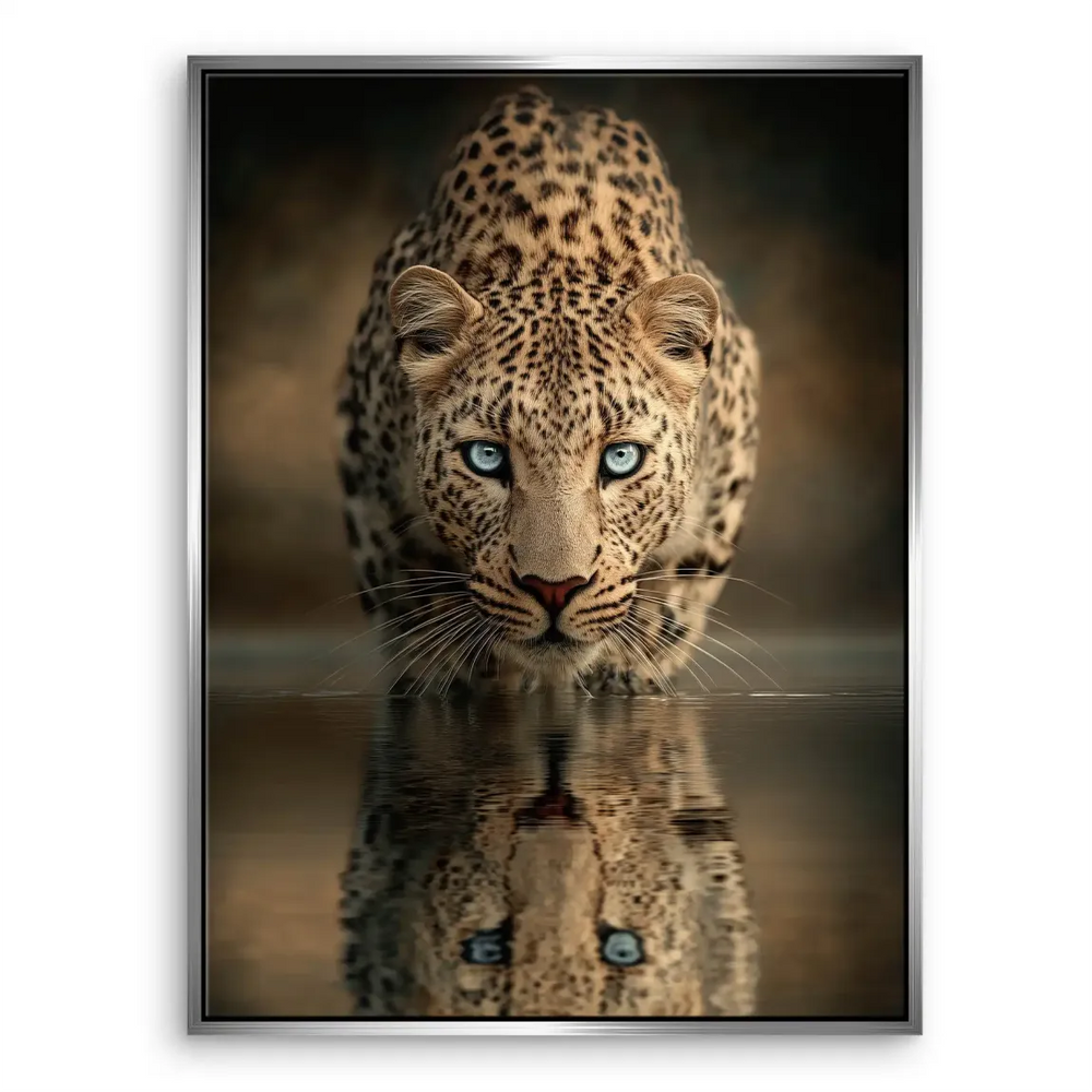 Wildlife wall art featuring a captivating leopard portrait