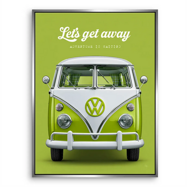 Bright, minimalist camper wall art suitable for boho or modern decor
