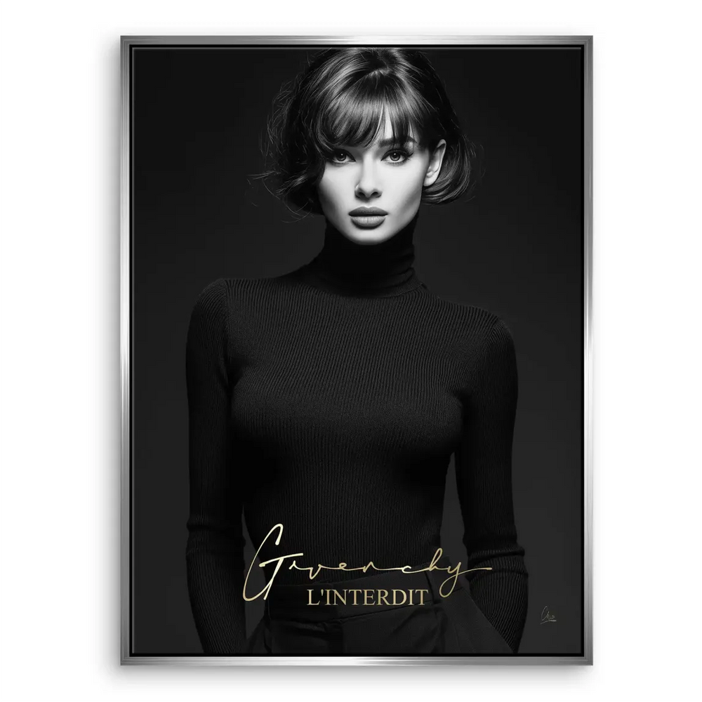 Audrey Givenchy Black and White Canvas Wall Art - Image 7
