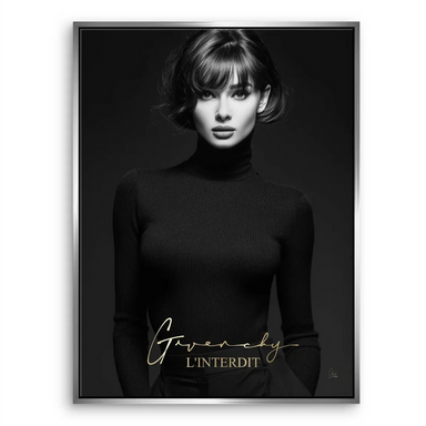 Audrey Givenchy Black and White Canvas Wall Art - Image 7