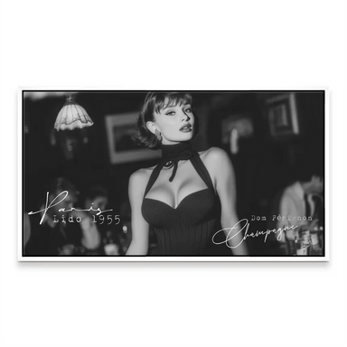 Audrey Hepburn Portrait at Paris Lido Bar - Vintage 1955 Canvas Art - Image 7